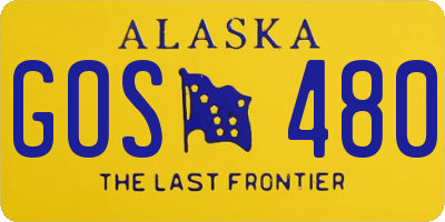 AK license plate GOS480