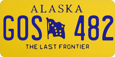 AK license plate GOS482