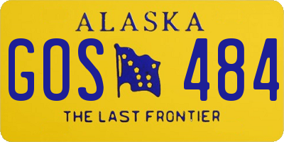 AK license plate GOS484