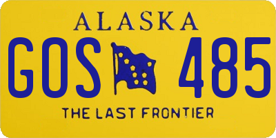 AK license plate GOS485