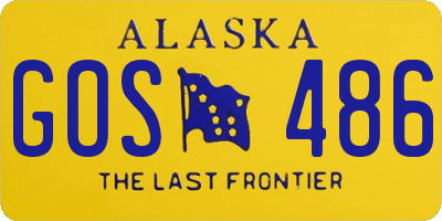 AK license plate GOS486
