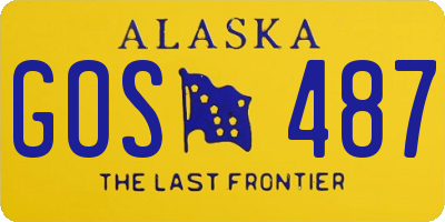 AK license plate GOS487