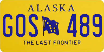 AK license plate GOS489