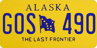 AK license plate GOS490