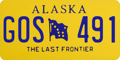 AK license plate GOS491
