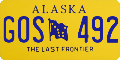 AK license plate GOS492