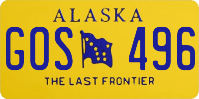 AK license plate GOS496