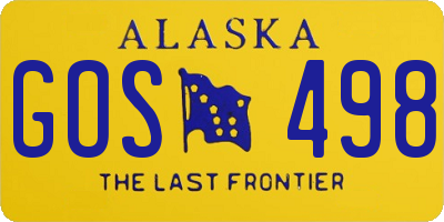 AK license plate GOS498