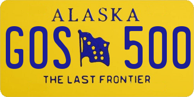AK license plate GOS500