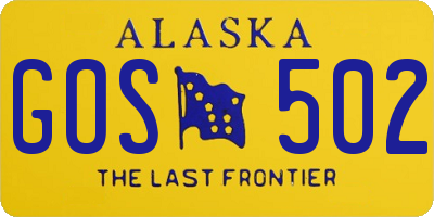 AK license plate GOS502