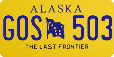 AK license plate GOS503