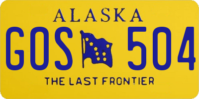 AK license plate GOS504