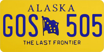 AK license plate GOS505