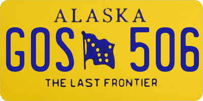 AK license plate GOS506