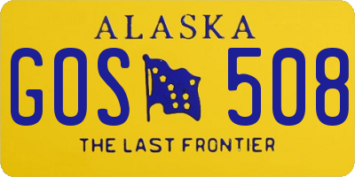 AK license plate GOS508