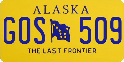 AK license plate GOS509