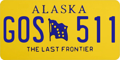 AK license plate GOS511
