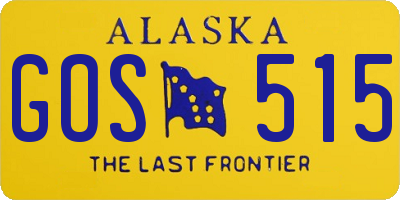 AK license plate GOS515