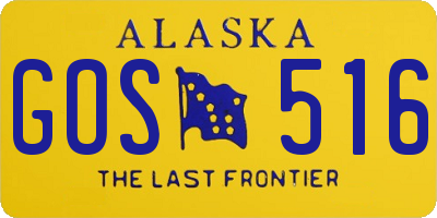 AK license plate GOS516