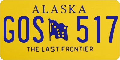 AK license plate GOS517