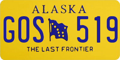 AK license plate GOS519