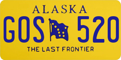 AK license plate GOS520
