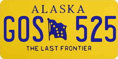 AK license plate GOS525