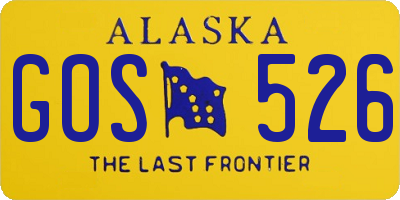 AK license plate GOS526