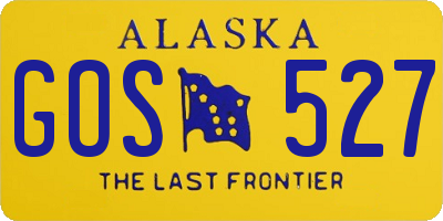 AK license plate GOS527