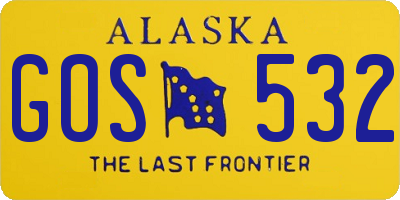 AK license plate GOS532