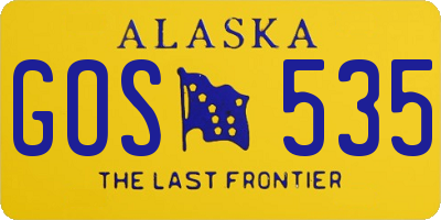 AK license plate GOS535