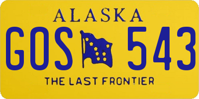 AK license plate GOS543
