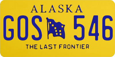 AK license plate GOS546