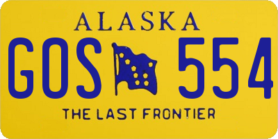 AK license plate GOS554