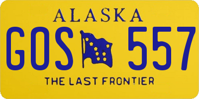 AK license plate GOS557