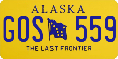 AK license plate GOS559