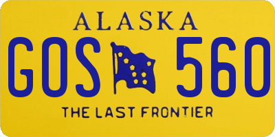 AK license plate GOS560