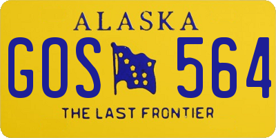 AK license plate GOS564