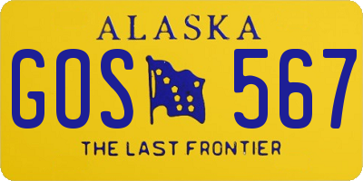 AK license plate GOS567