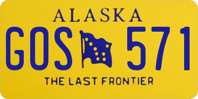 AK license plate GOS571