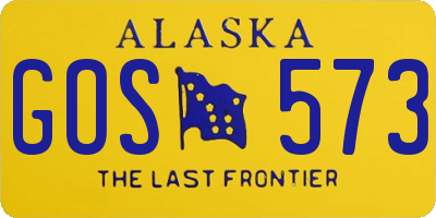 AK license plate GOS573