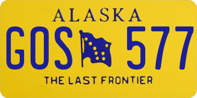 AK license plate GOS577