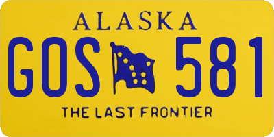 AK license plate GOS581