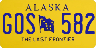 AK license plate GOS582