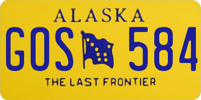 AK license plate GOS584