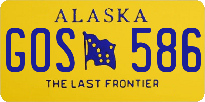 AK license plate GOS586