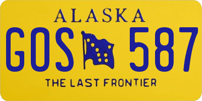 AK license plate GOS587