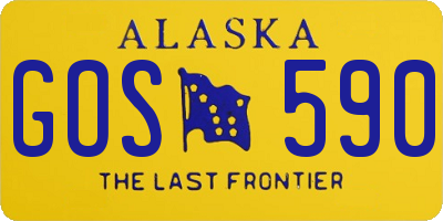 AK license plate GOS590