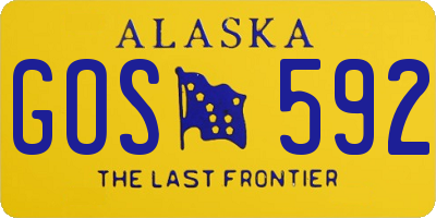 AK license plate GOS592