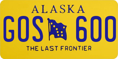 AK license plate GOS600
